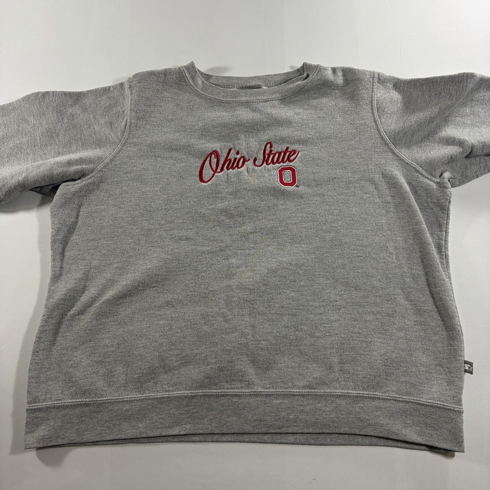 Starter Ohio State Buckeyes Women's Large Gray Embroidered Crewneck Sweatshirt